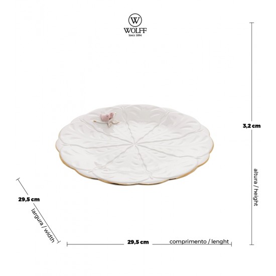 Prato Para Bolo Porcelana Birds 30cm